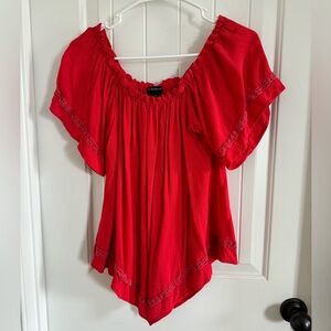 New Directions Red Off Shoulder Top